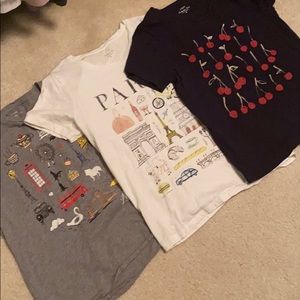 Set of 3 j crew medium collection tees